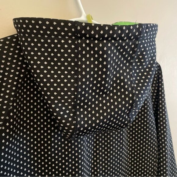 Volcom Black & White Rain Drop Hoodie w Green Lining & High Neck - Picture 13 of 16